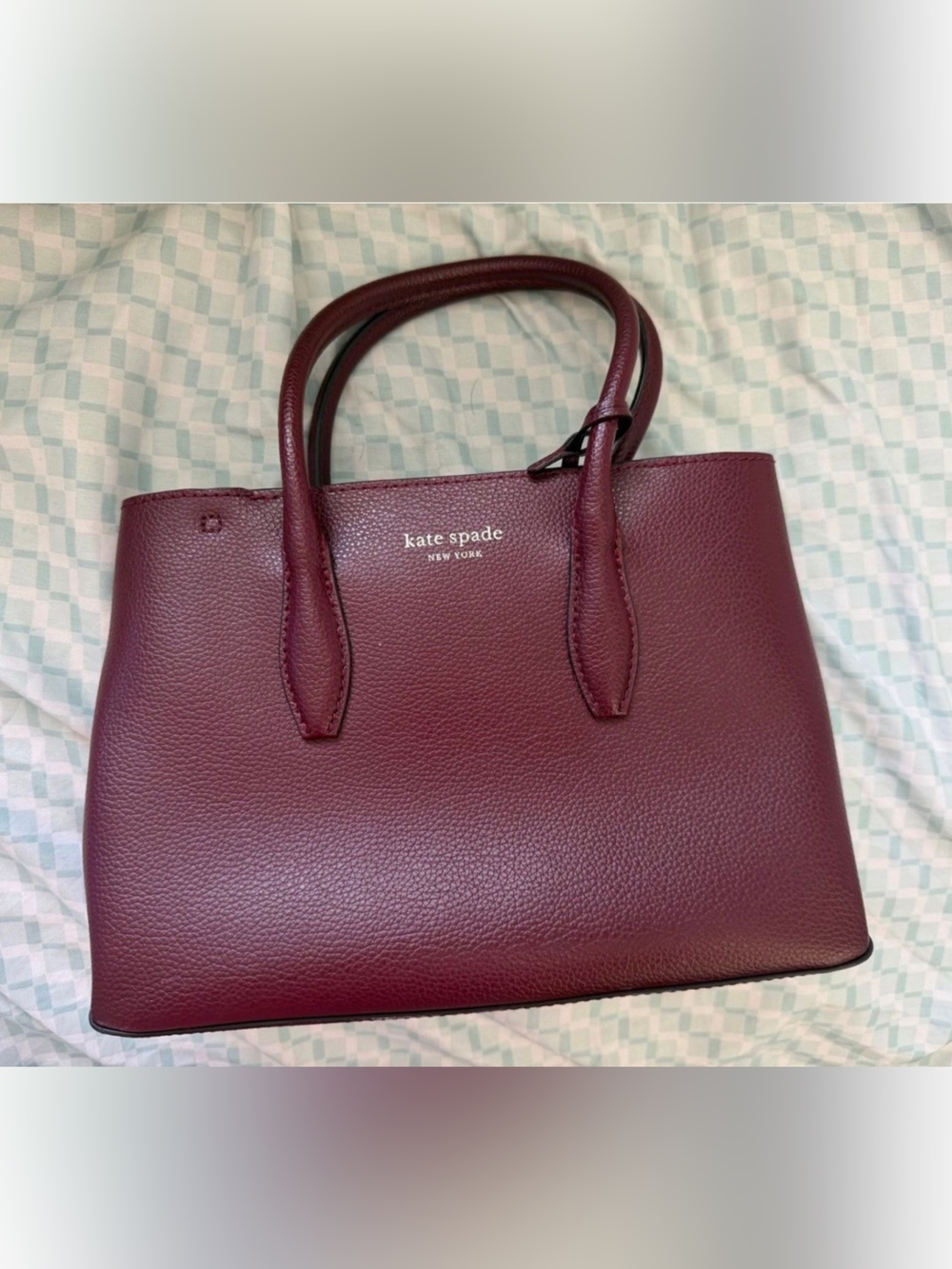 kate spade Pebbled Leather Satchel in Deep Wine
